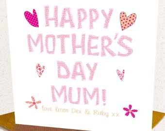 Personalised  Mother's Day Card For Mum, Mummy, Mother, Grandma, Nanny, Granny, Gran, Nan,  handmade card