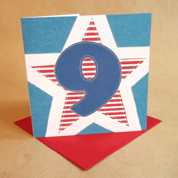 Age 9 Boy Birthday Card - Etsy