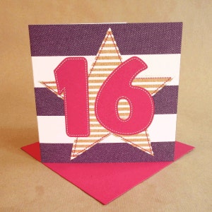 Carte d’anniversaire de fille de 16 ans