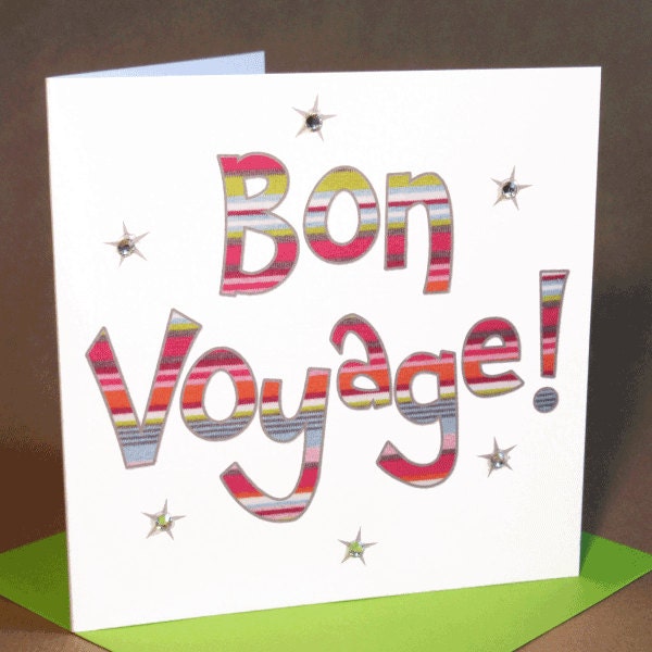 Bon Voyage Card  (jewelled)
