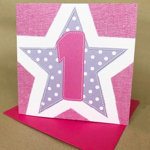 Carte d'anniversaire de fille d'âge 1