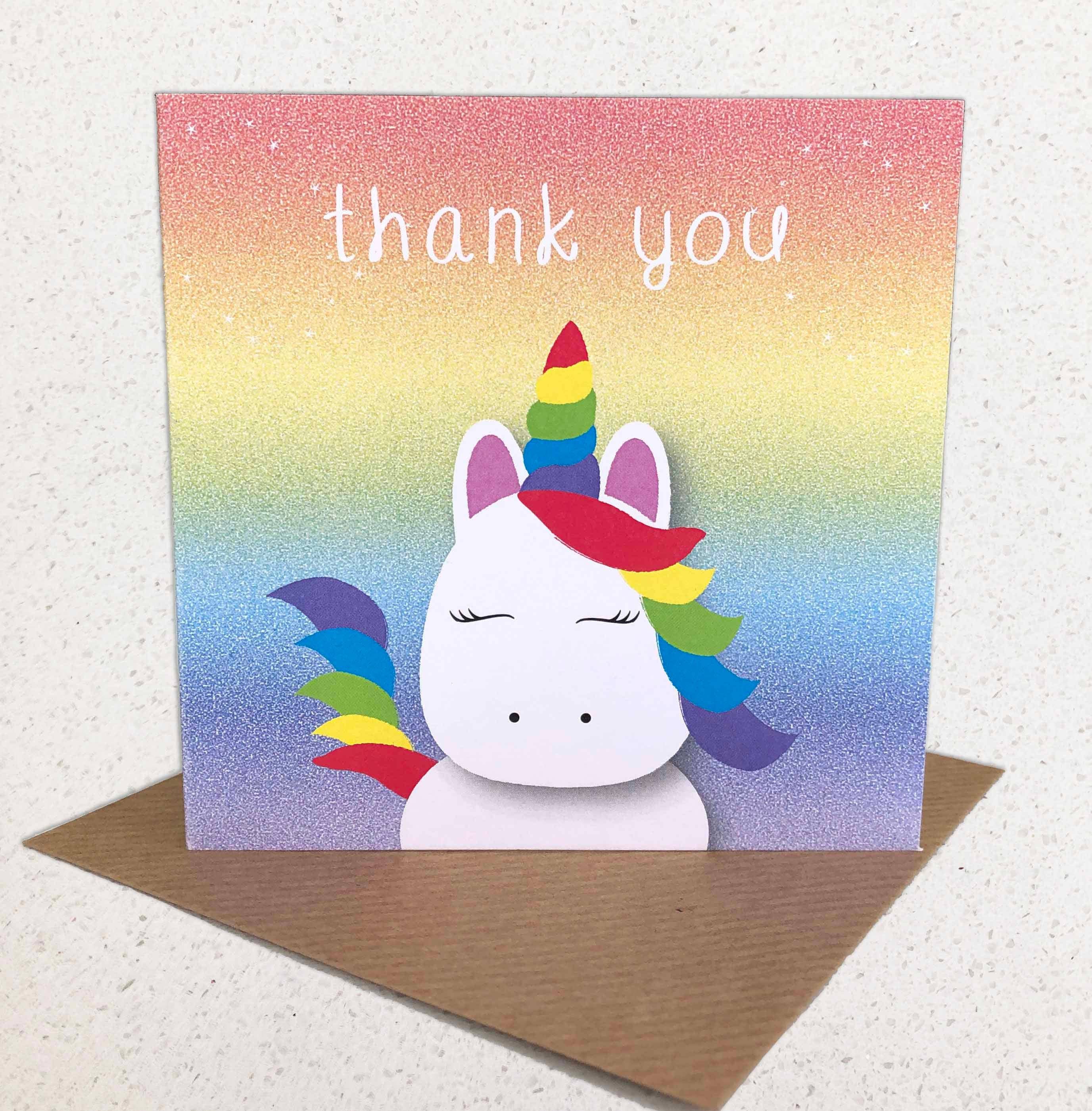 Unicorn Thank You Cards Pack Small (pack of 6) - Etsy