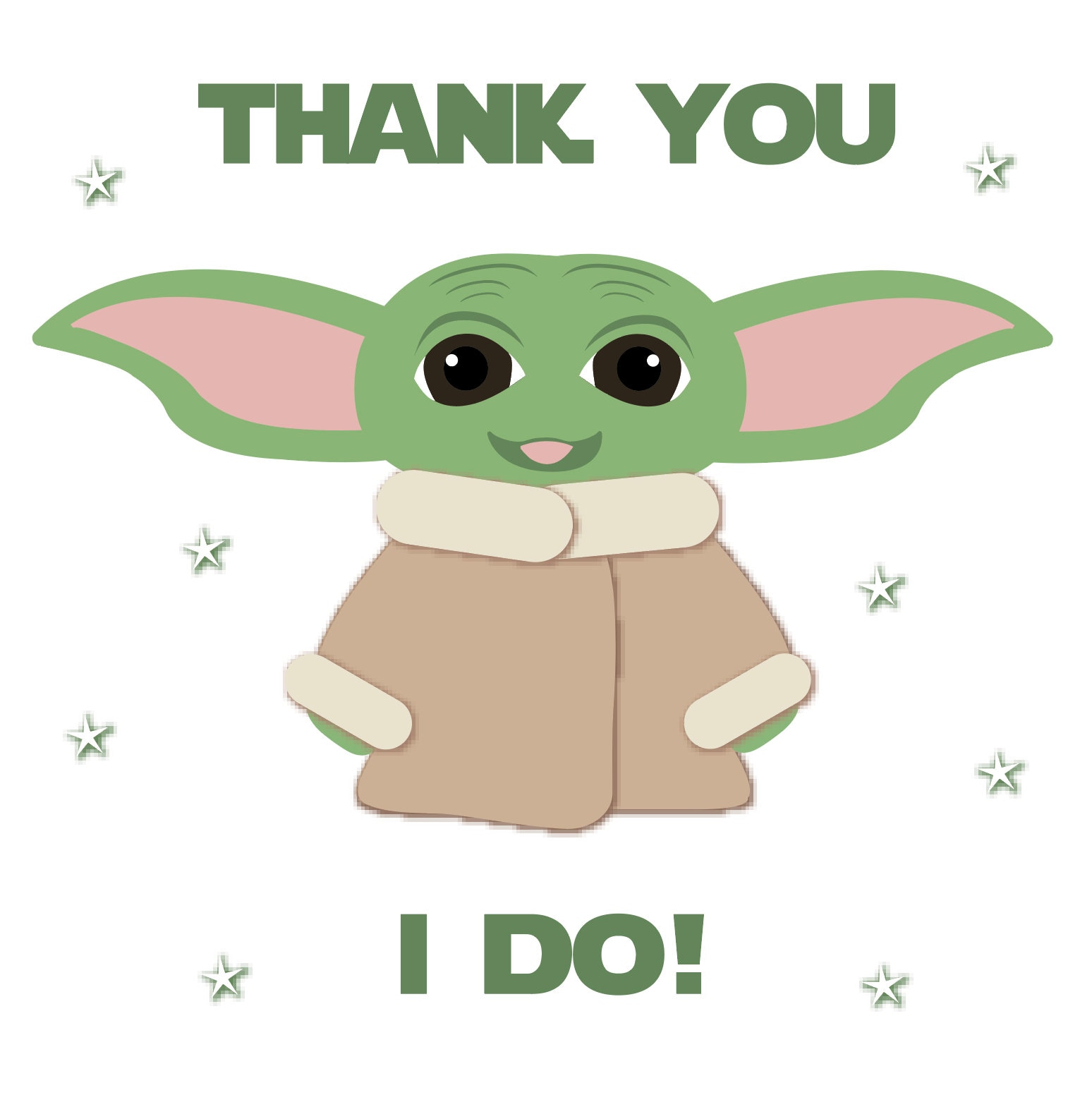 Baby Yoda Thank You Cards Pack Small pack of 6 - Etsy