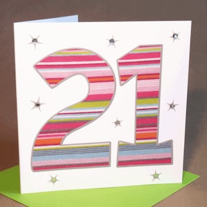 Tarjeta de cumpleaños 21 (joya)