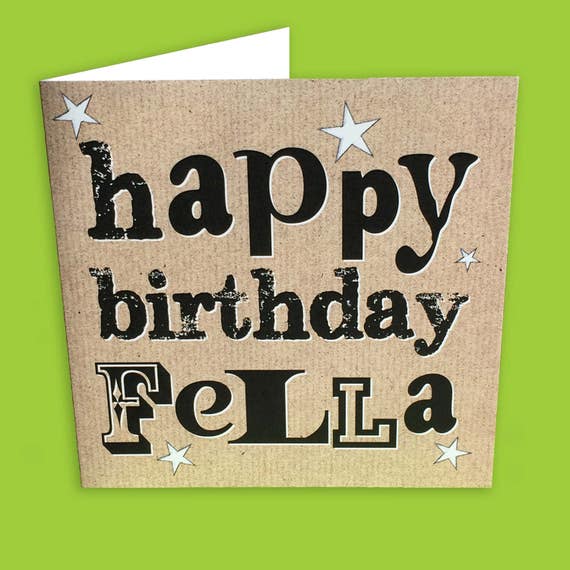 Joyeux Anniversaire Fella Carte Danniversaire Masculine Etsy