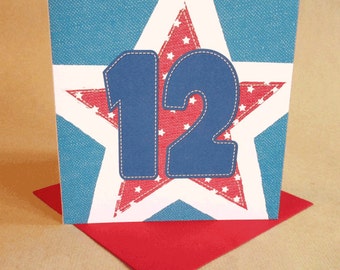 Personalised 12th Birthday Card for Boy or Girl Name 12 - Etsy