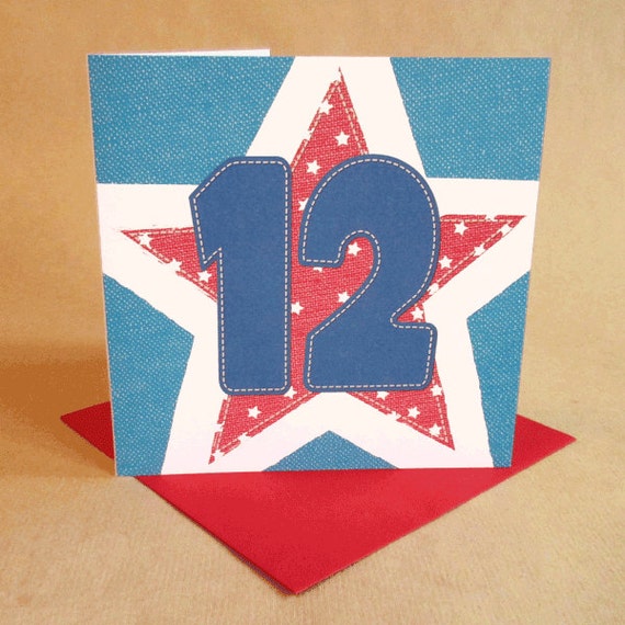 Carte Danniversaire De Garcon De 12 Ans Etsy