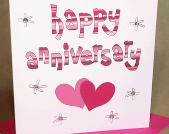 Happy Anniversary Card  (jewelled)