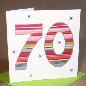 Carte du 70e anniversaire (bijoutée)