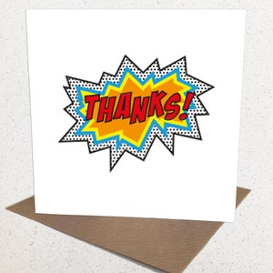 Pop Art/ Comic/Kapow Style Thank You Cards Pack Small (Pack de 6)