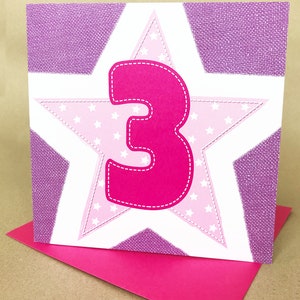 Age 3 Girl Birthday Card