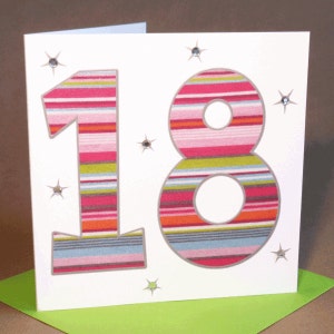 Carte du 18e anniversaire (bijoutée)