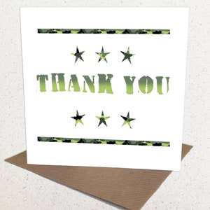 Camouflage Older Boys/Girls Thank You Card Pack Small (Pack Of 6)
