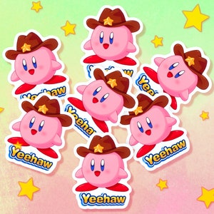 Haha! Cowboy Kirby Aufkleber