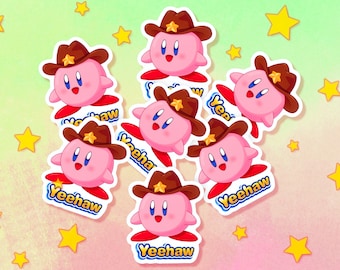 Yeehaw! Cowboy Kirby Stickers