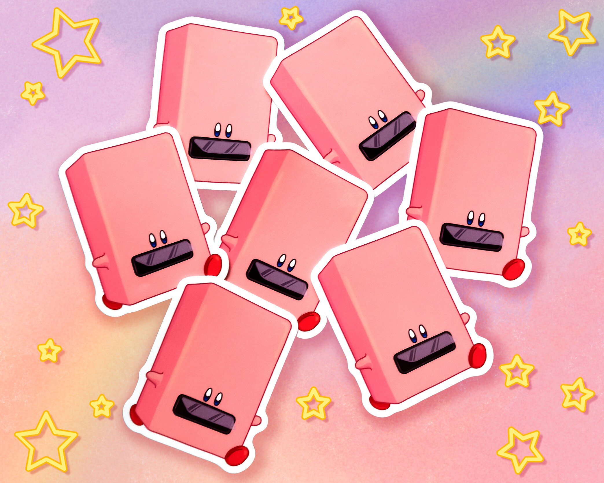 Kirby Vending Machine Stickers - Kirby and the Forgotten Land - Mouthful Mode