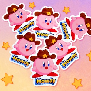 Howdy! Cowboy Kirby Stickers