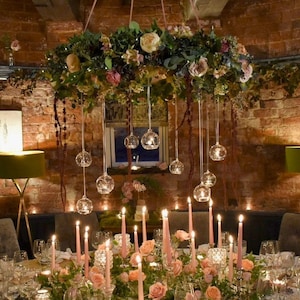 Floral Chandelier with Optional Glass T Light Globes