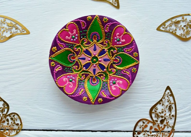 Ring Bowl Purple Jewelry Dish Jewelry Tray Jewelry Box Ring Holder Mandala Ring Dish Mandala lovers,Ring Box Trinket Dish Ring Plate