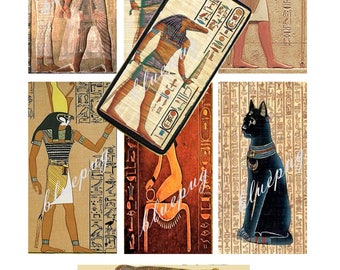 Egyptain Gods Domino Images 1"x2"  Photo Quality 4x6 Sheet Digtal Download jpg Printable INSTANT DOWNLOAD