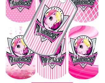 7 Pink Dallas Mavericks Mix Dog Tags Images Photo Quality 4x6 Sheet Digtal Download Printable Basketball Team