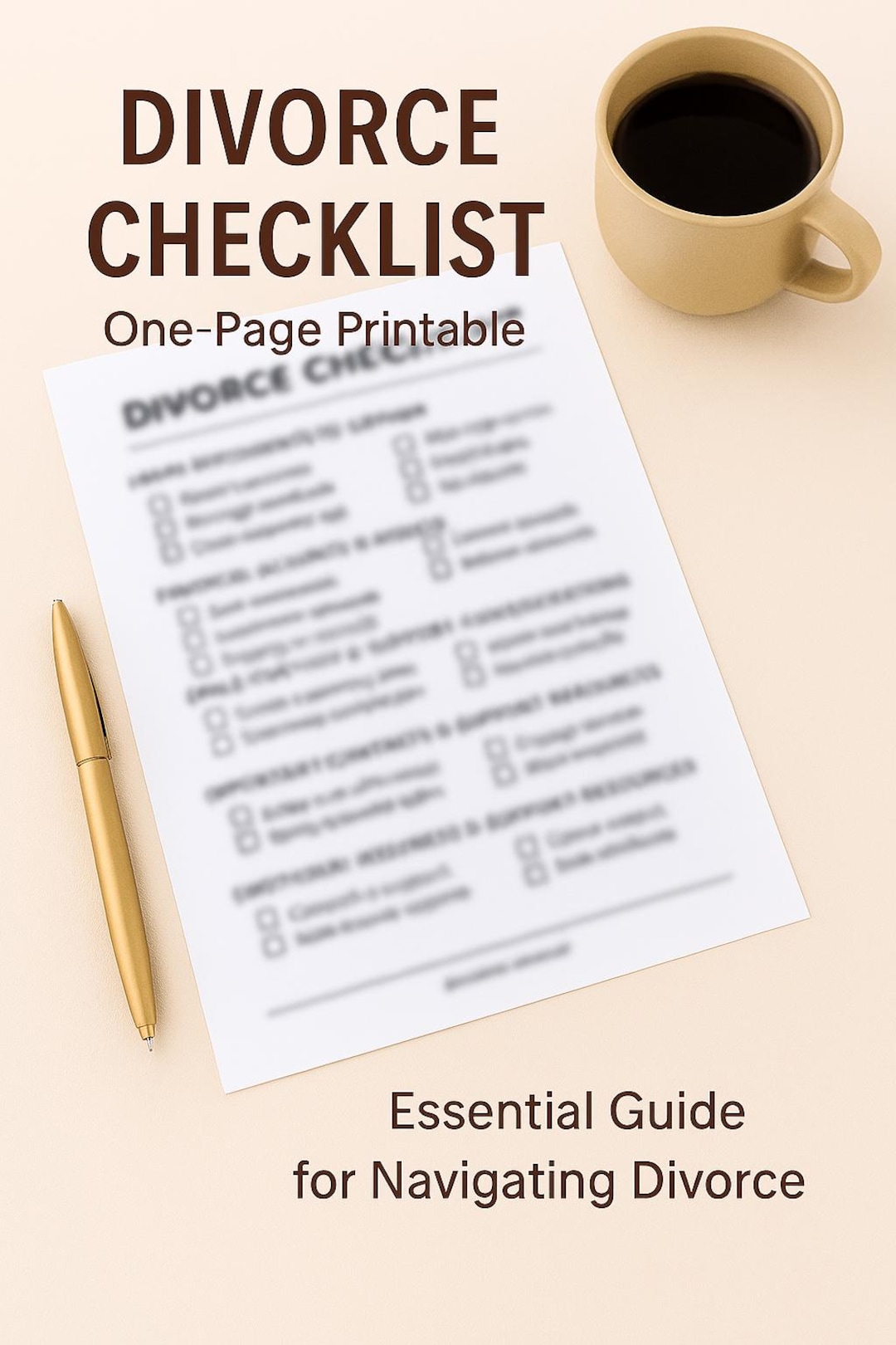 Relationship Separation Checklist.pdf Divorce Checklist | One-page Printable | Essential Guide for Navigating ...