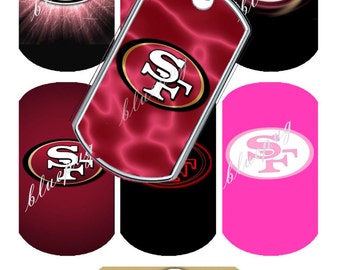 49ers 7  Mix Dog Tags Images Photo Quality 4x6 Sheet Digtal Download Printable Football Team