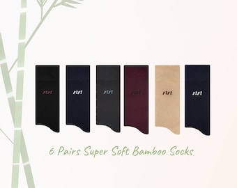 Bamboo Socks for men, Eco-Friendly Bamboo Socks, 6 Pairs Bamboo Socks, Vegan Friendly Bamboo Socks, Eco-friendly Gifts Socks