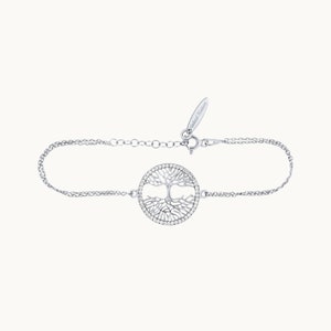 Bruidsmeisjescadeaus, verjaardagscadeau vrouwen, zilveren levensboomarmband, sterling zilveren stamboomarmband, levensboomcadeau sieraden