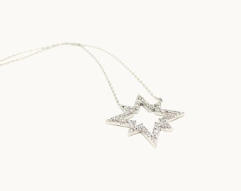 Stunning 925 Sterling Silver Necklace, Silver Star Necklace, Star Pendant, Rose Gold Necklace, Birthday Gifts Sister, Gifts for women