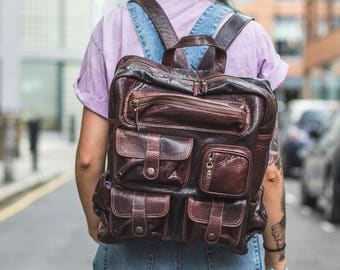 Luxury Leather Work Office Backpack | Coco Brown