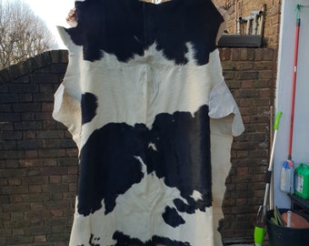 XL Genuine Cowhide Cow Skin Black And White Pattern