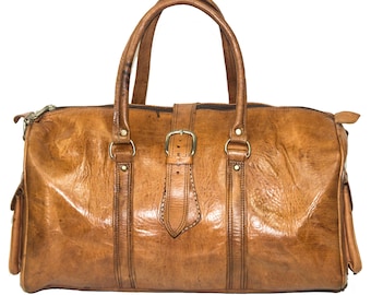 80's Vintage Style Leather Voyager Holdall