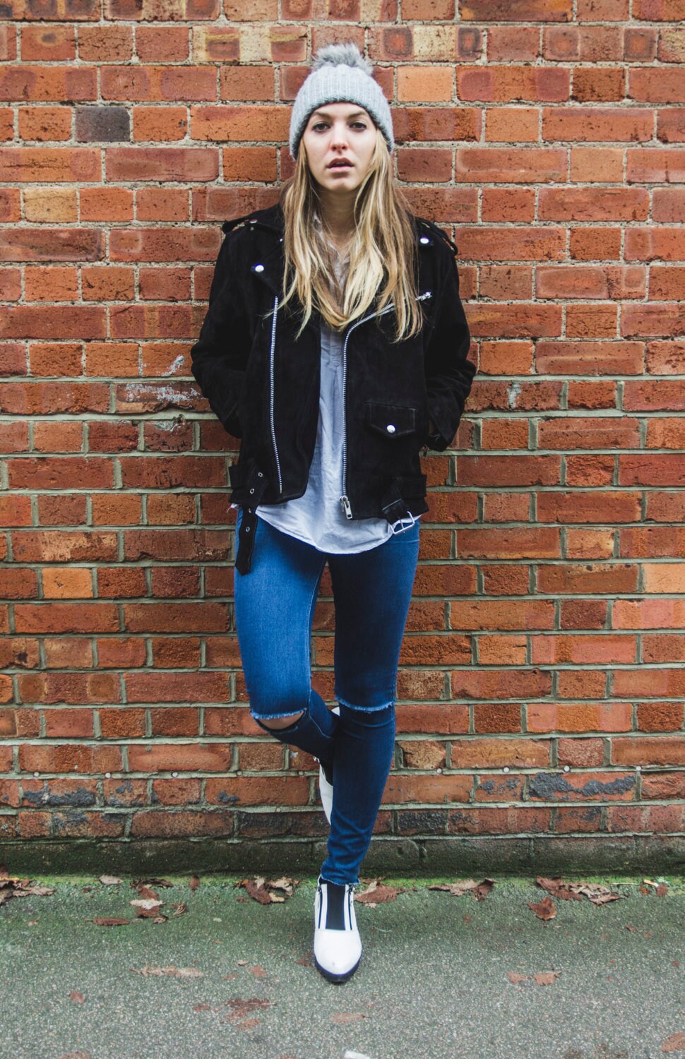 Image of Genuine Black Suede Biker Jacket 's Style