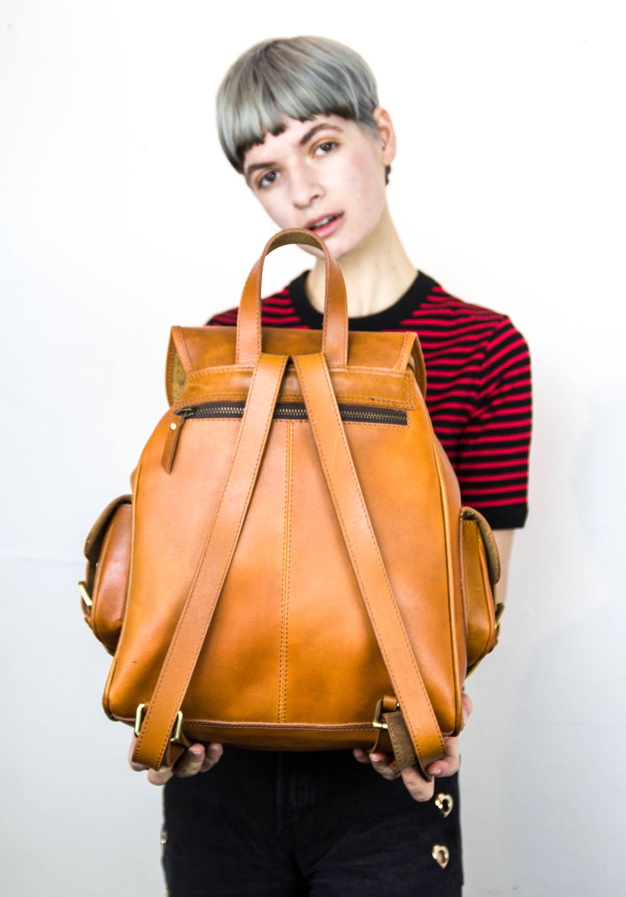 Luxury Brown Leather Work Rucksack Etsy UK
