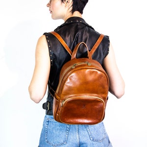 Leather Backpack In Brown Italian Cowhide