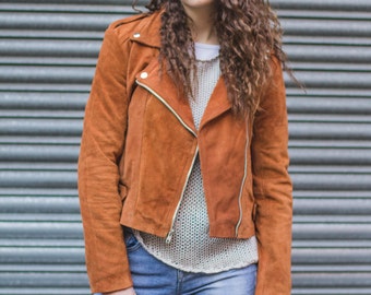 Suede Fringe Festival Jacket | 80's Style | Tobacco Brown (Can Be Ordered Without Fringe)