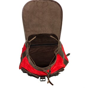 Red Suede and Leather Rucksack Backpack Premium - Etsy
