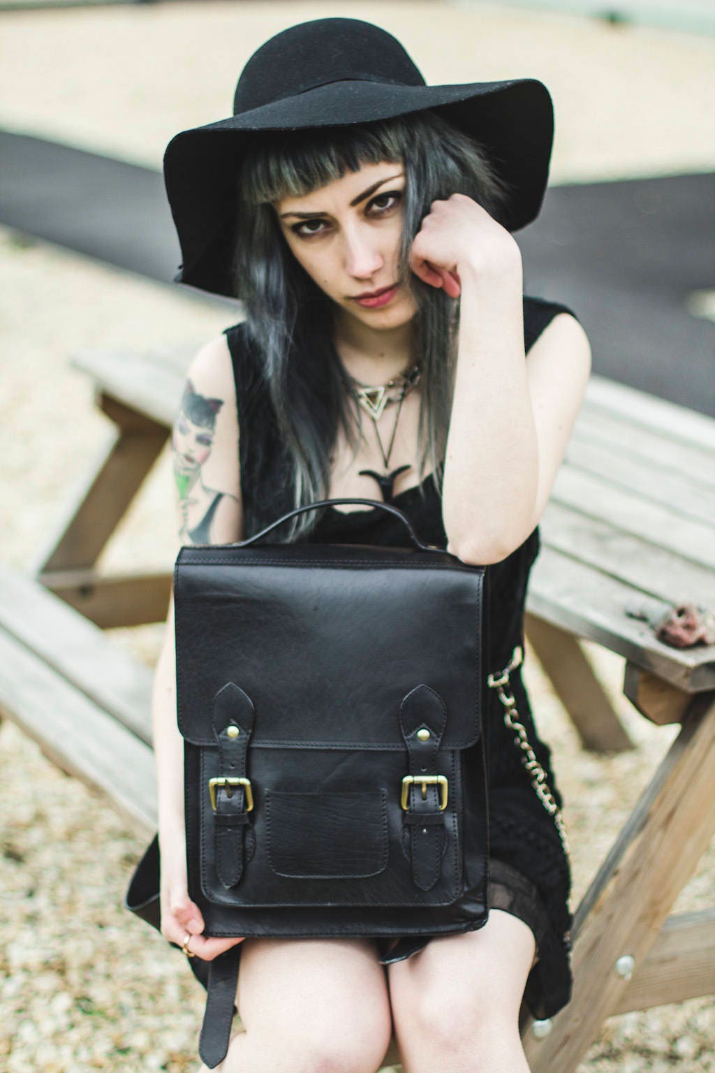 Black Leather Backpack With Top Flap exclusive Edition - Etsy UK