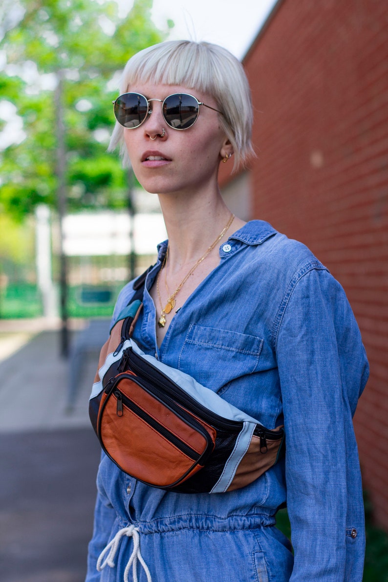 Leather Bumbag Belt Bag in Multi Colour Combination Etsy UK