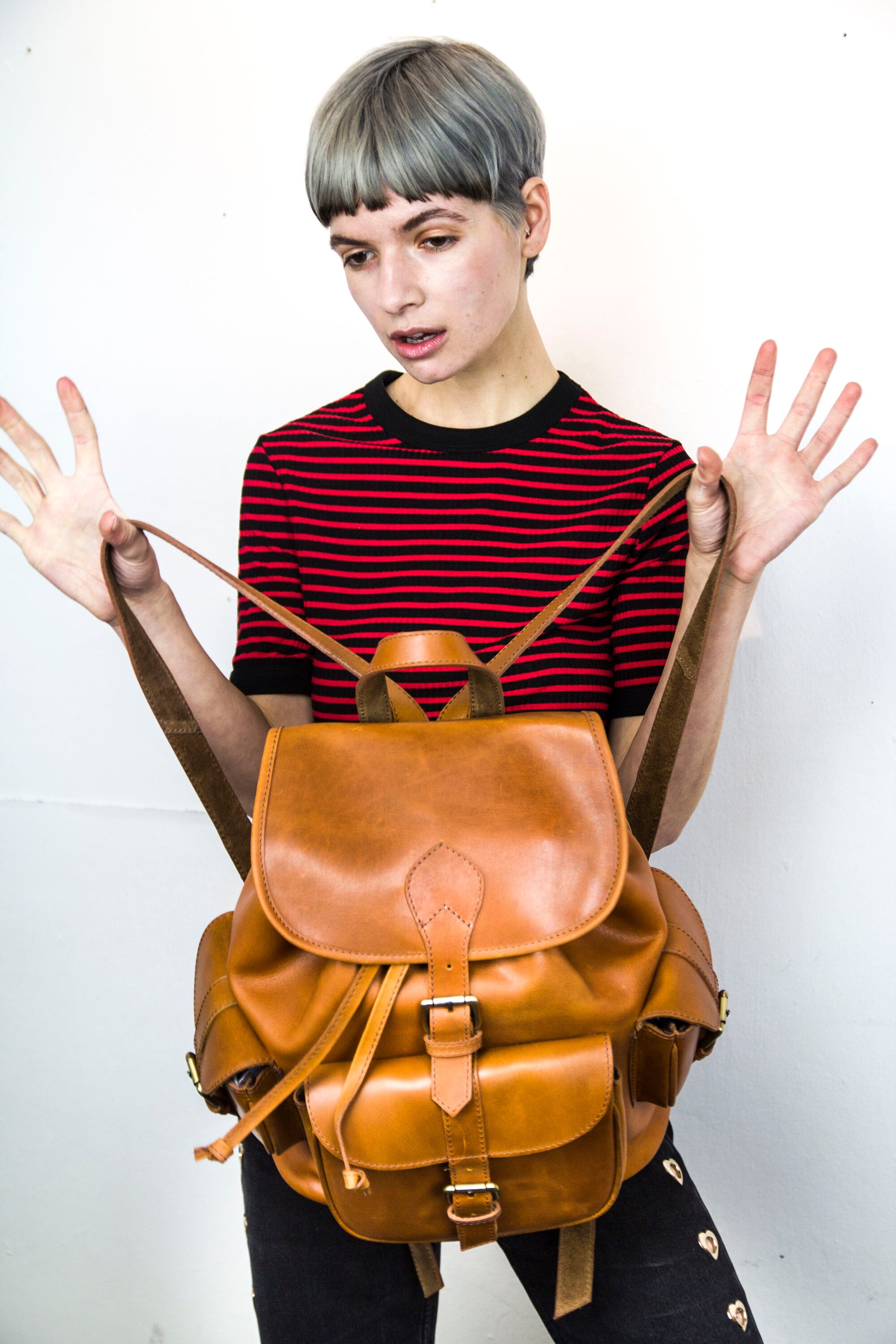 Luxury Brown Leather Work Rucksack - Etsy UK