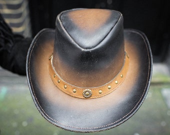 Leather Cowboy Hat Hand Made