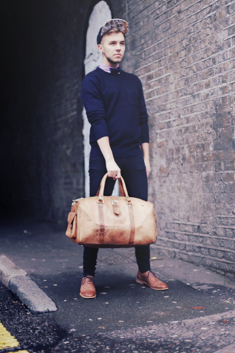 80's Vintage Style Leather Voyager Holdall image 3