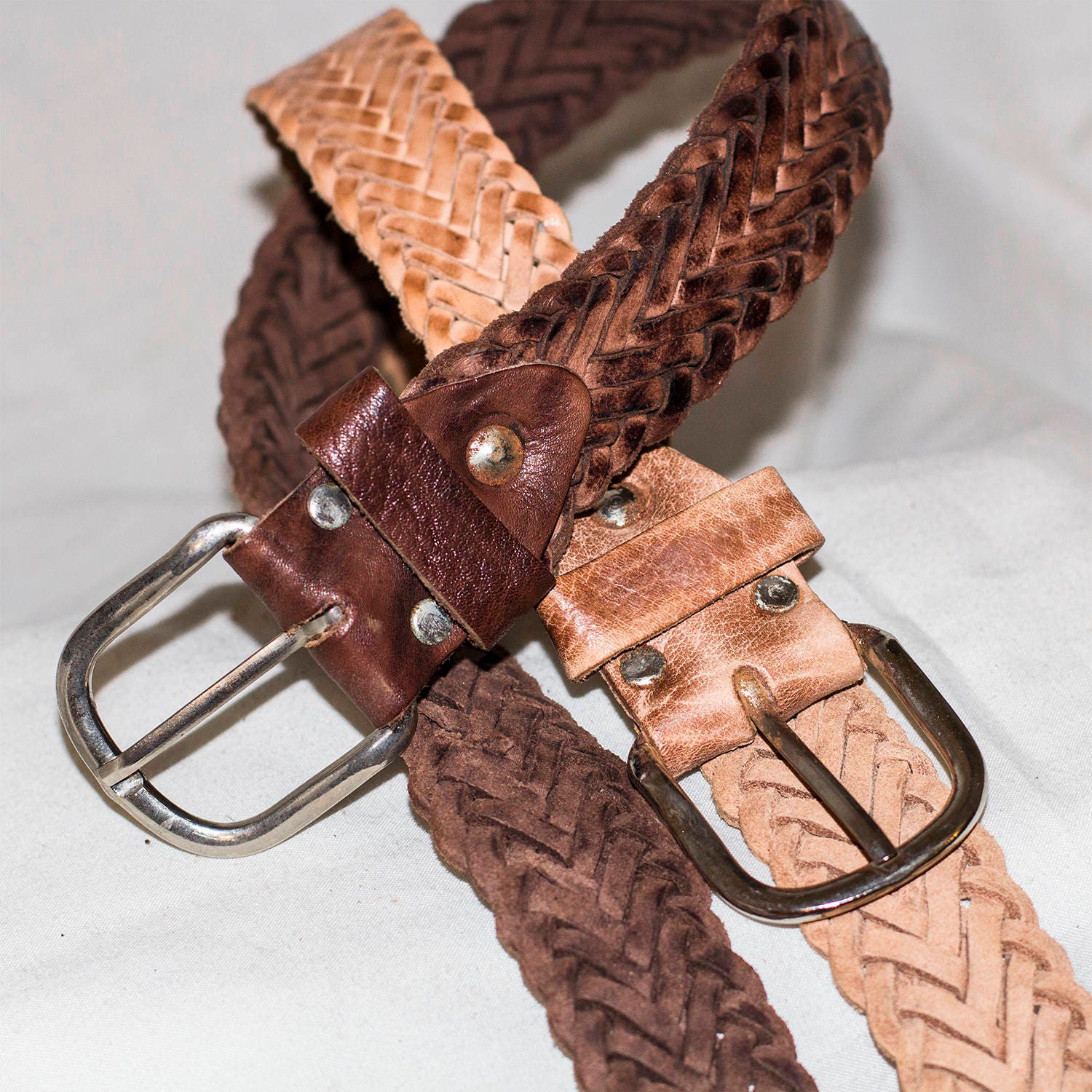 Leather Waist Belts Hand Braided 