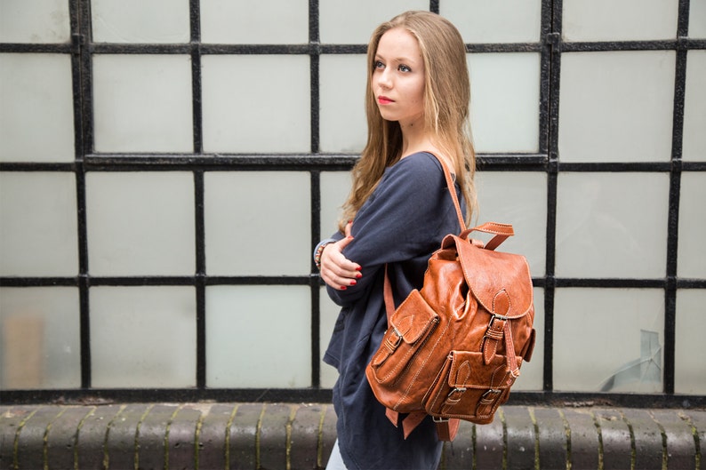 Vintage Style Burnt Orange Backpack image 2