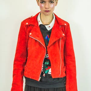 Suede Fringe Festival Jacket In Red (Can Be Ordered Without Fringe)