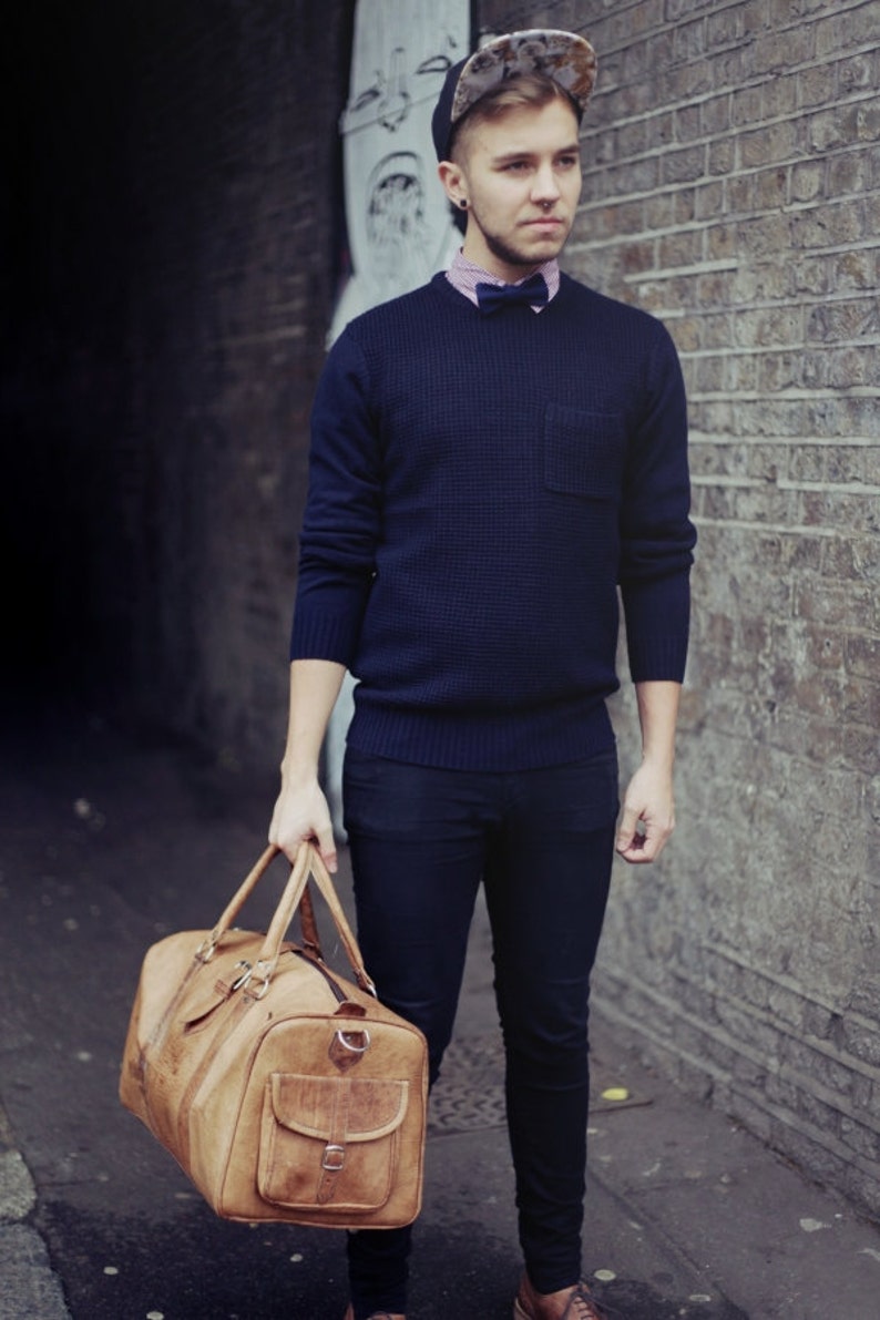 80's Vintage Style Leather Voyager Holdall image 5