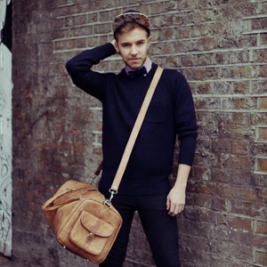 80's Vintage Style Leather Voyager Holdall image 4