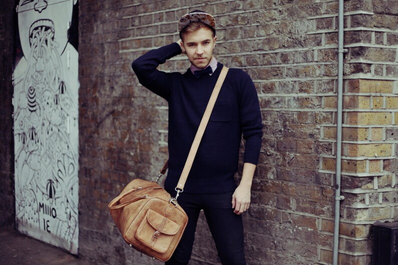 80's Vintage Style Leather Voyager Holdall image 4