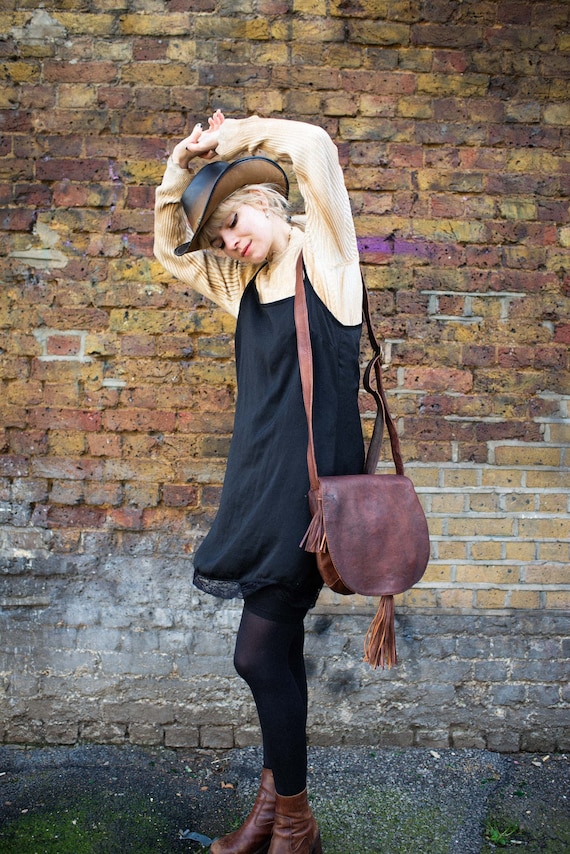 Soft Brown Leather Fold Over Saddle Bag Etsy Canada